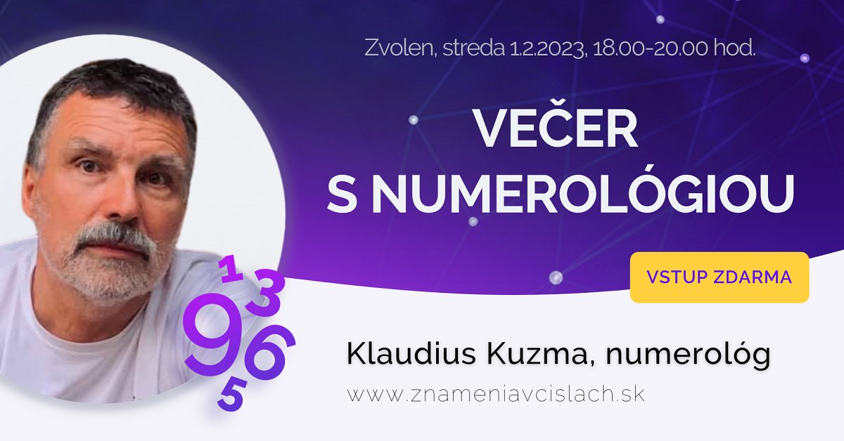 Pozvánka na Večer s numerológiou: 1.2.2023